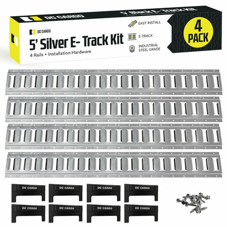 Dc Cargo 5' Long E-Track Galvanized Steel Rails with End Caps and Installation 5HETZKIT001